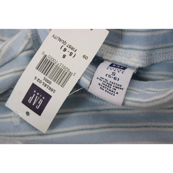 Gap Girls Turtleneck Top sz S 5-6 NWT Blue Striped Sparkle Metallic Winter - Picture 3 of 3